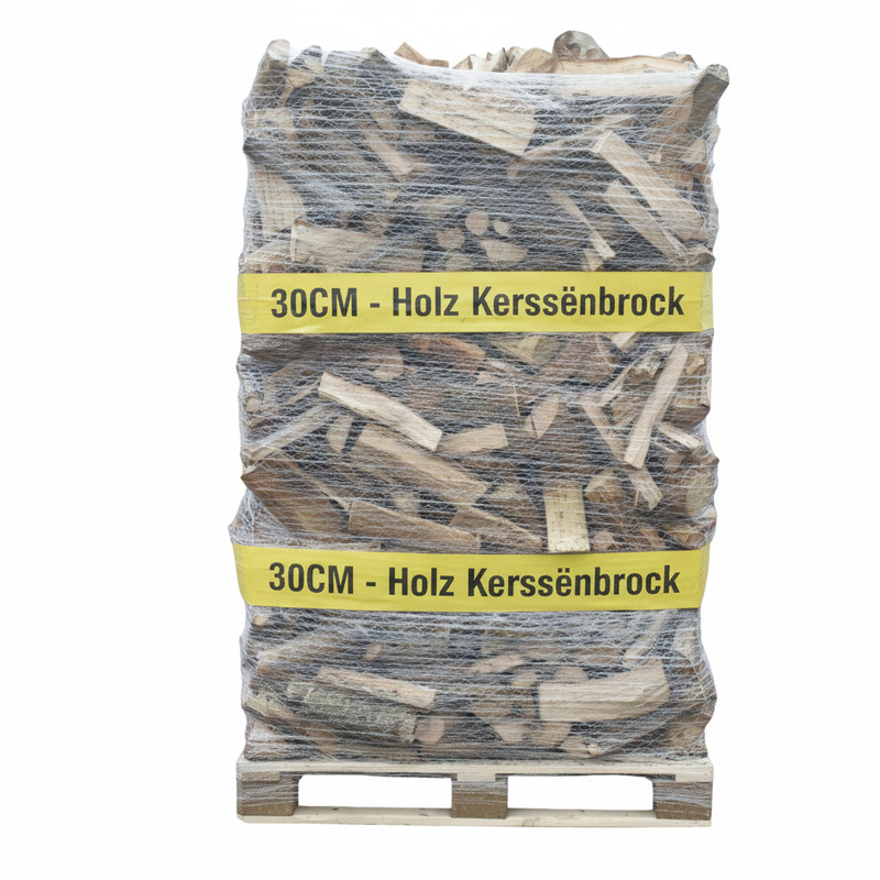 Brennholz 25 cm – Ballen auf Palette 2RM